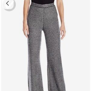 BCBGMaxAzria Black and White Herringbone Flare Pants